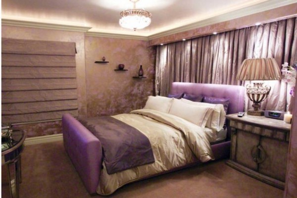 صور - بالصور غرف نوم فاخرة باللون البنفسجى