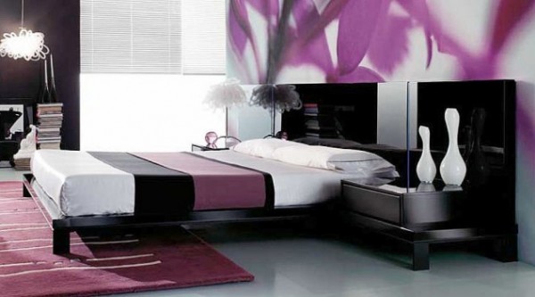 صور - بالصور غرف نوم فاخرة باللون البنفسجى